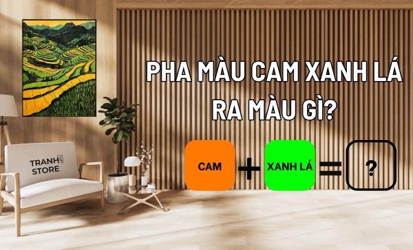 Phoi mau sac thang 8 gom xanh la nau dat vang kim trong nghe thuat ve tranh